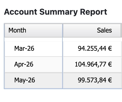 Account Summary Report — vendite mensili dell'agenzia